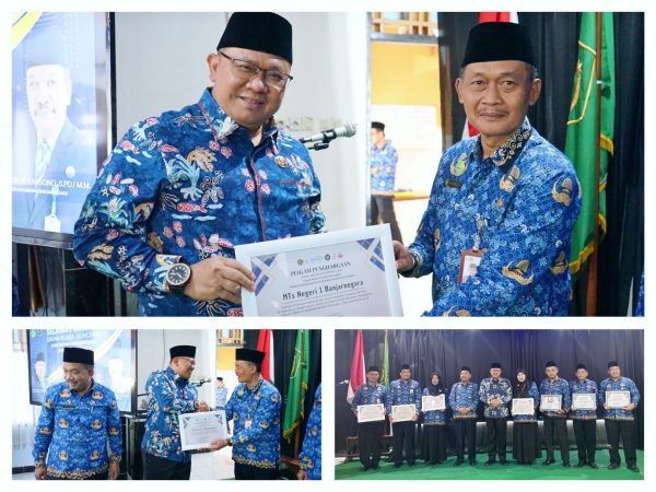 Jadi Sekolah Paling Berprestasi Se-kabupaten Banjarnegara, Madtsansa Terima Penghargaan Dari Kakanwil