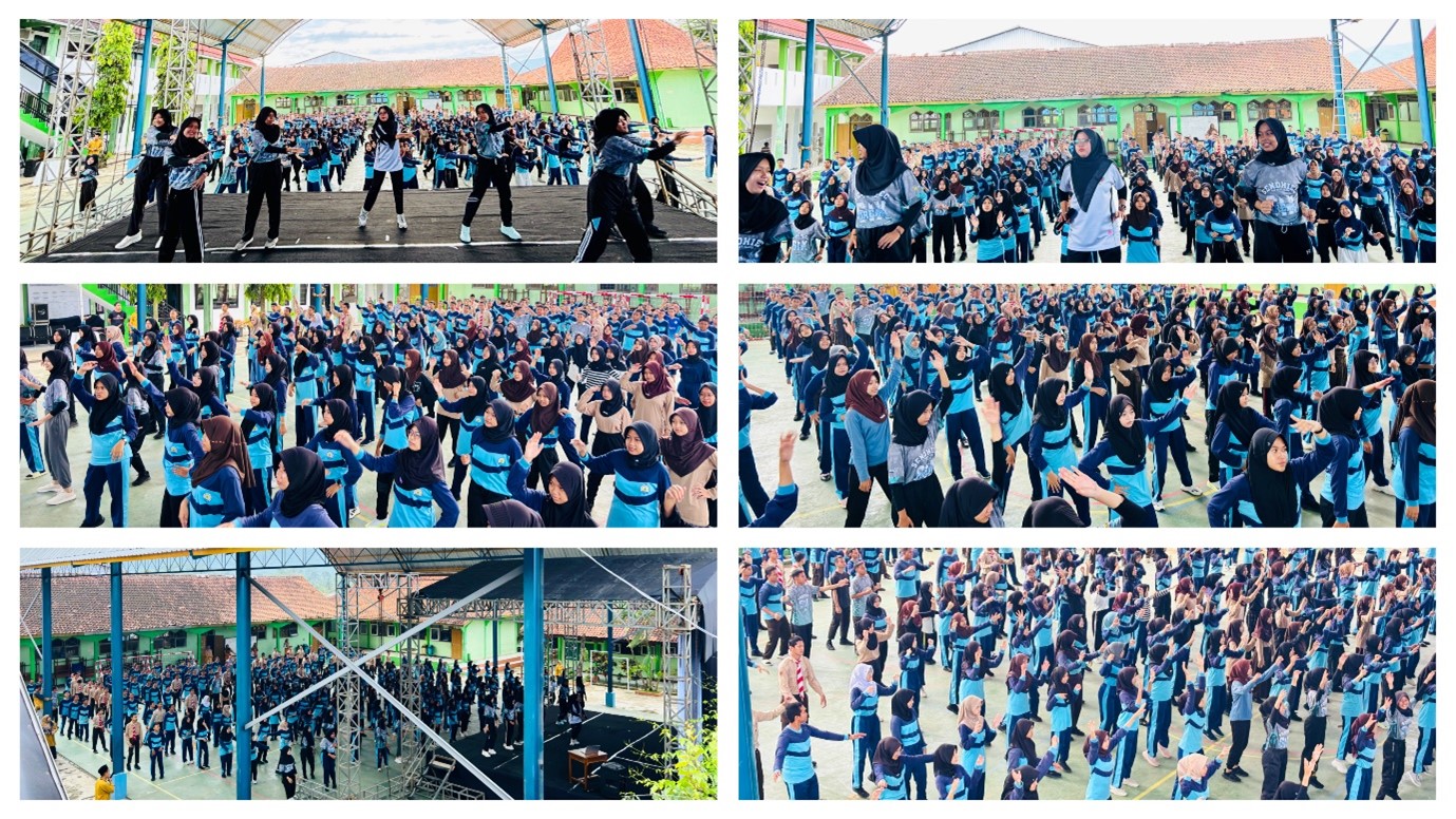 Bersemangat, Siswa Kelas IX MTs Negeri 1 Banjarnegara Laksanakan Senam Anak Indonesia Hebat