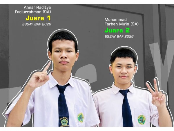 Dua Siswa Kelas Unggulan Riset MTs Negeri 1 Banjarnegara Raih Juara Nasional Lomba Esai BAF X 2026 Dua Siswa Kelas Unggulan Riset MTs Negeri 1 Banjarnegara Raih Juara Nasional Lomba Esai BAF X 2026