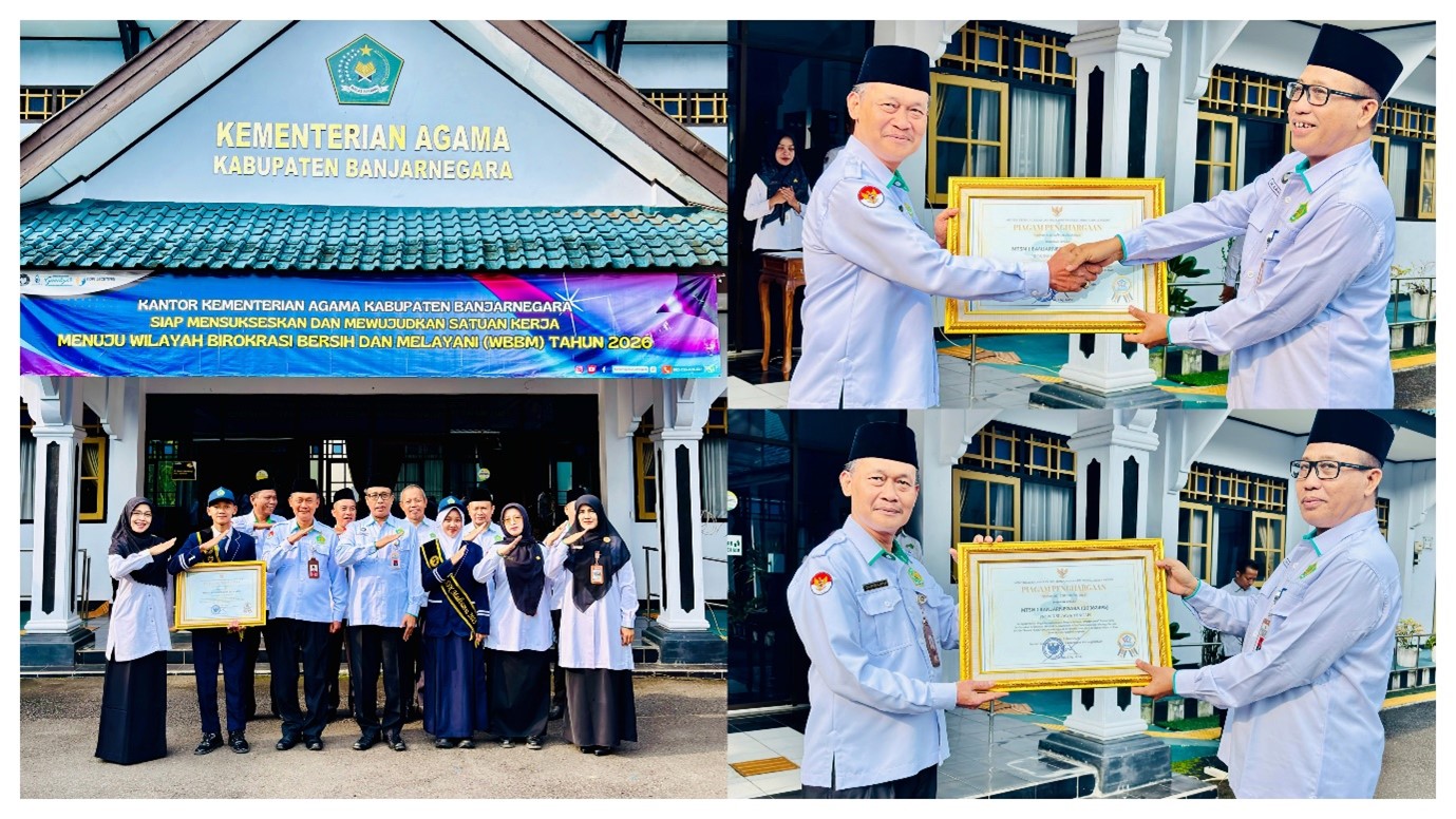Kemenag Banjarnegara Serahkan Penghargaan SSK Paripurna kepada MTs Negeri 1 Banjarnegara