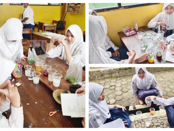 Praktikum Asam Basa, Siswa Kelas 9H MTs Negeri 1 Banjarnegara Belajar IPA Secara Kontekstual
