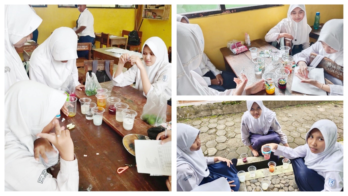 Praktikum Asam Basa, Siswa Kelas 9H MTs Negeri 1 Banjarnegara Belajar IPA Secara Kontekstual