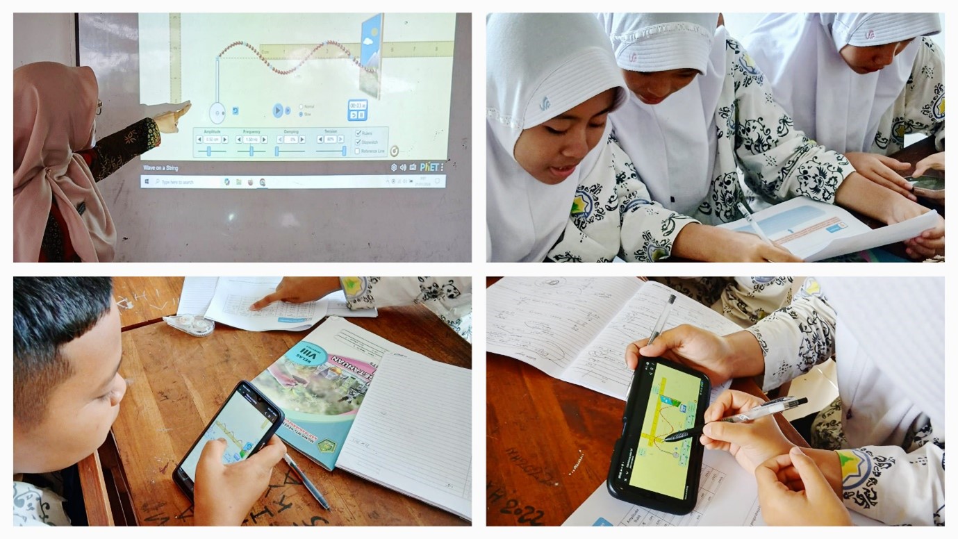 Praktikum IPA Gelombang Virtual PhET, Siswa Kelas 8C MTs Negeri 1 Banjarnegara Belajar Lebih Interaktif