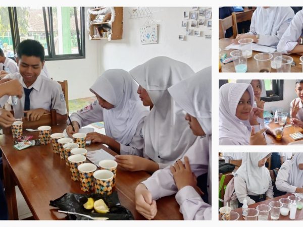 Seru dan Edukatif, Siswa Kelas 9A MTs Negeri 1 Banjarnegara Praktik Uji Asam Basa dengan Indikator Alami