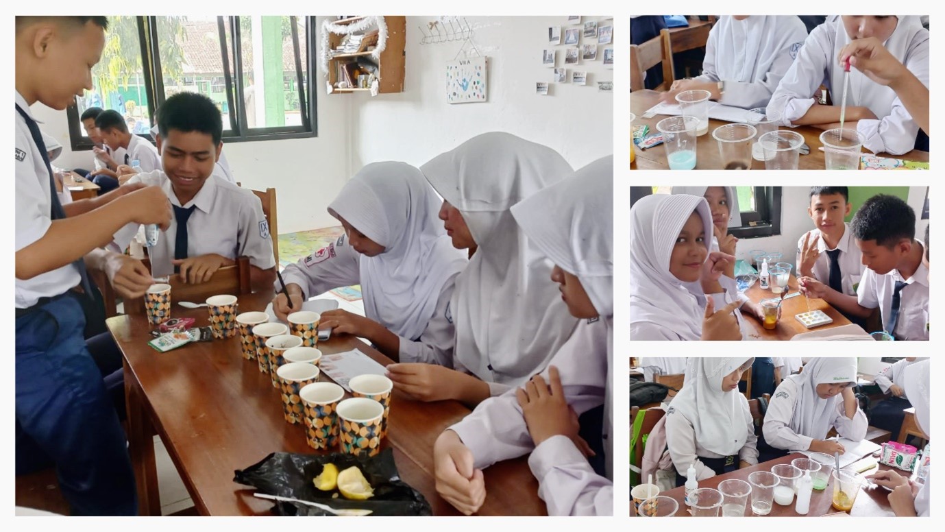 Seru dan Edukatif, Siswa Kelas 9A MTs Negeri 1 Banjarnegara Praktik Uji Asam Basa dengan Indikator Alami