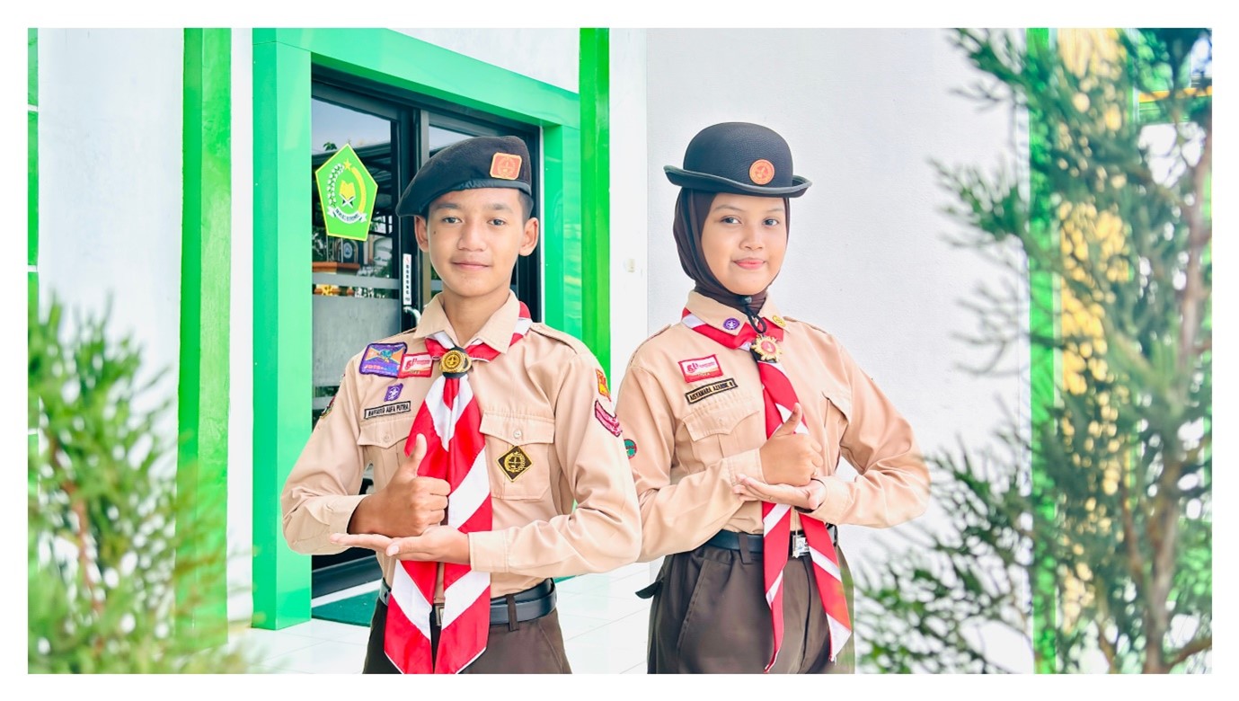 Terpilih Secara Demokratis, Raffasya–Aisyamara Siap Pimpin Pramuka Penggalang MTsN 1 Banjarnegara