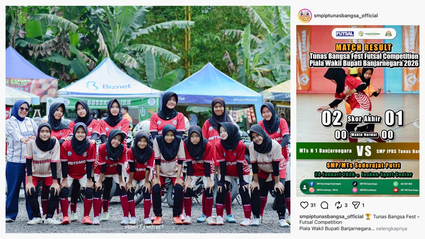 Tim Futsal Putri MTs Negeri 1 Banjarnegara Raih Kemenangan Perdana di Tunas Bangsa Fest Futsal Competition 2026