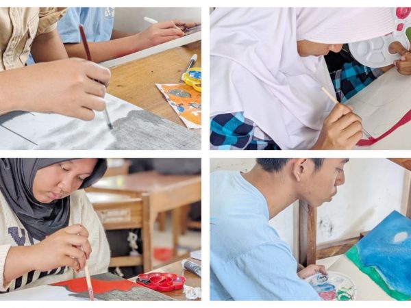 Ujian Praktik Seni Budaya MTs Negeri 1 Banjarnegara, Siswa Kelas IX Tunjukkan Kreativitas Melukis di Ajang ARTSANSIA