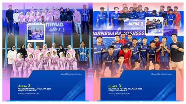 MTs Negeri 1 Banjarnegara Raih Prestasi Gemilang, Tim Futsal Putra dan Putri Sabet Juara 3 Kejurkab Futsal Pelajar 2026