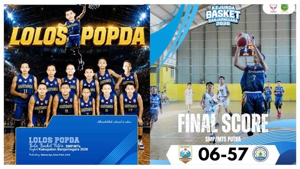 Tim Basket MTsN 1 Banjarnegara Lolos POPDA Tingkat Kabupaten Banjarnegara 2026