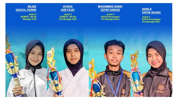 Empat Atlet Karate MTs Negeri 1 Banjarnegara Sumbang 4 Piala pada POPDA Kabupaten Banjarnegara 2026