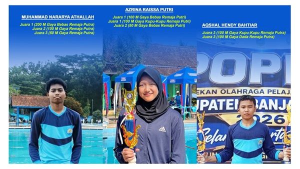 MTs Negeri 1 Banjarnegara Raih 8 Piala pada POPDA Renang Kabupaten Banjarnegara 2026