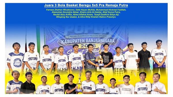 Tim Basket MTs Negeri 1 Banjarnegara Raih Juara III POPDA Bola Basket Kabupaten Banjarnegara 2026