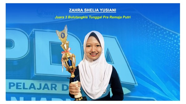 Zahra Shelia Yusiani Raih Juara III POPDA Bulutangkis Kabupaten Banjarnegara 2026