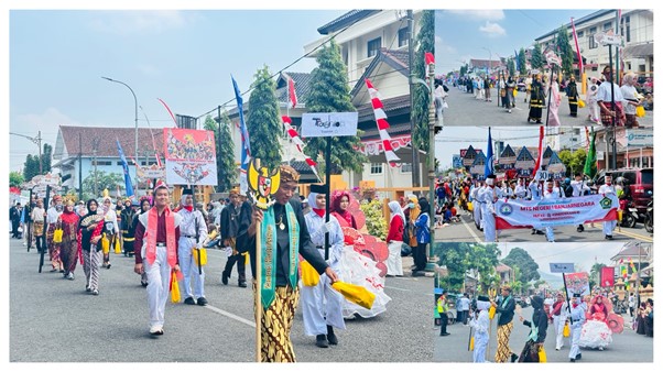 Kreativitas OSIM Madtsansa Hadirkan Trashion dalam Karnaval Kemerdekaan ke-81 RI Kabupaten Banjarnegara