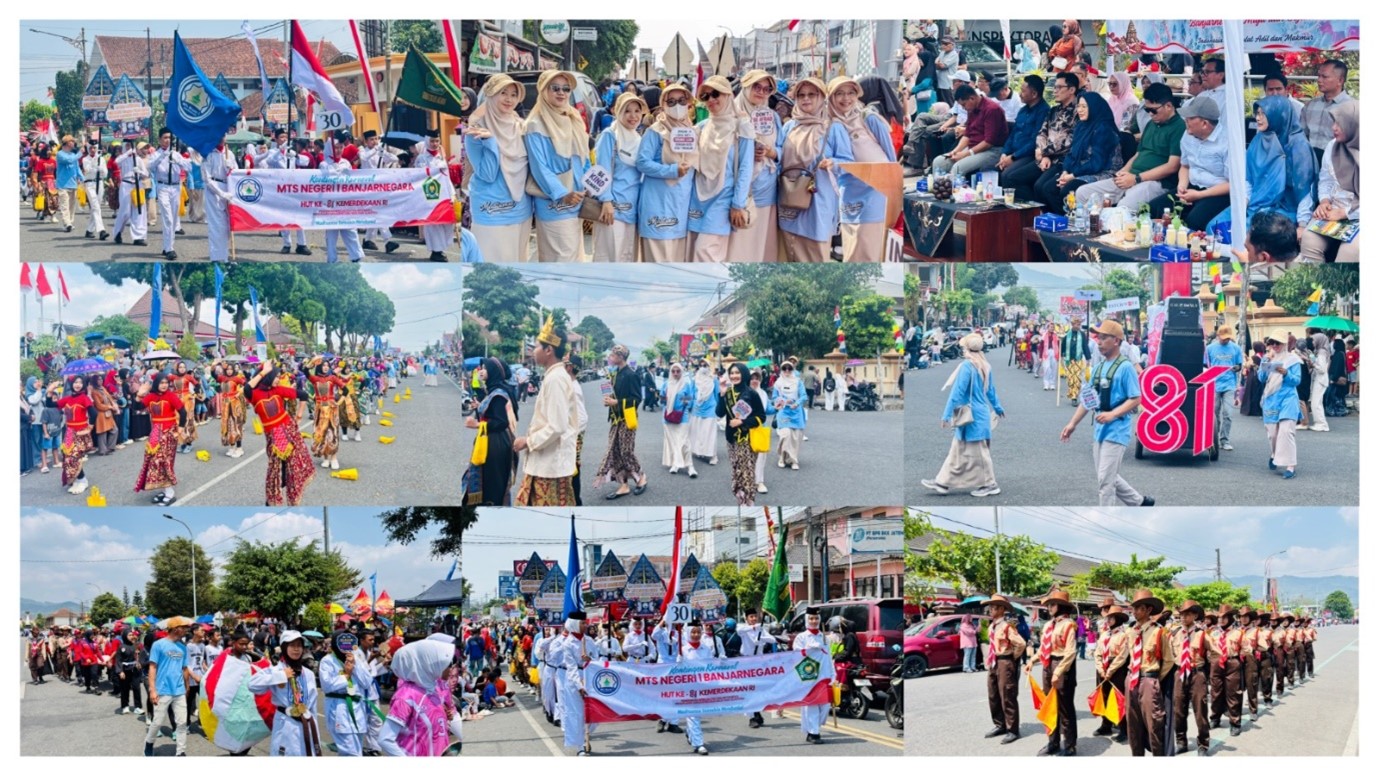 MTs Negeri 1 Banjarnegara Meriahkan Karnaval Kemerdekaan ke-81 dengan Kreativitas Berbasis Aset Madrasah