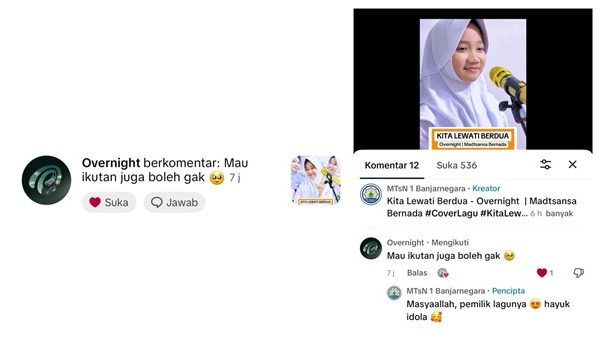 Konten Madtsansa Bernada “Kita Lewati Berdua” Dapat Apresiasi Langsung dari Overnight Konten Madtsansa Bernada “Kita Lewati Berdua” Dapat Apresiasi Langsung dari Overnight