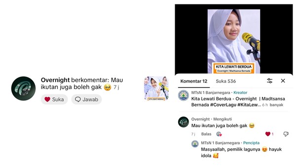 Konten Madtsansa Bernada “Kita Lewati Berdua” Dapat Apresiasi Langsung dari Overnight