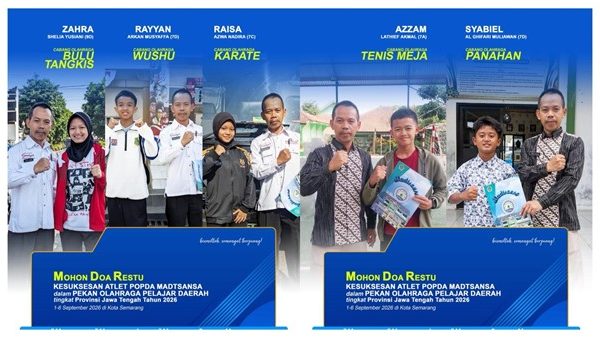 Lima Atlet Madtsansa Berangkat Berlaga di POPDA Tingkat Provinsi Jawa Tengah 2026 Lima Atlet Madtsansa Berangkat Berlaga di POPDA Tingkat Provinsi Jawa Tengah 2026