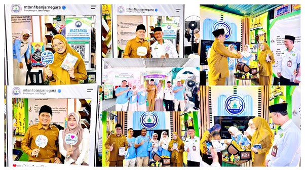 Bupati dan Wakil Bupati Banjarnegara Apresiasi Stand Bazar Literasi MTsN 1 Banjarnegara Bupati dan Wakil Bupati Banjarnegara Apresiasi Stand Bazar Literasi MTsN 1 Banjarnegara